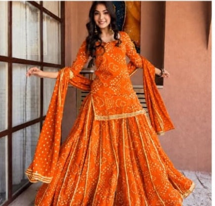 Aavya Sharara Orange