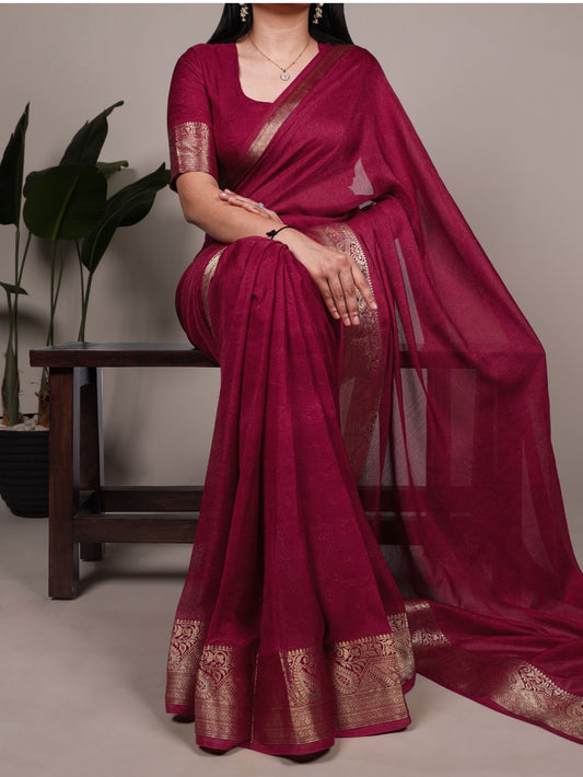 Ruhani Party Saree Maroon