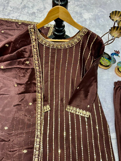 Noorani Salwar Brown