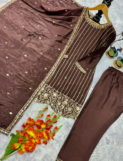 Noorani Salwar Brown