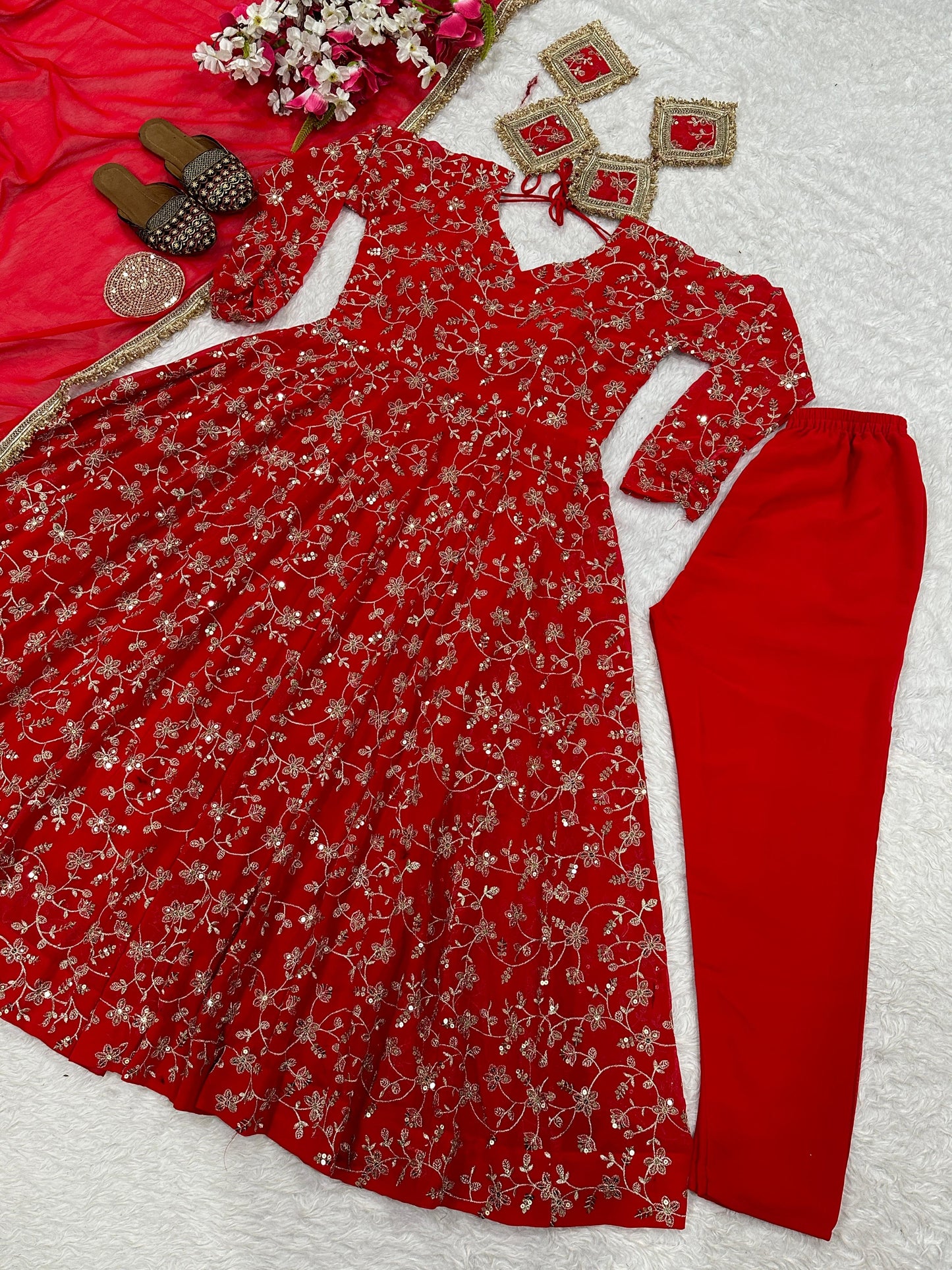 Fiza Anarkali Red