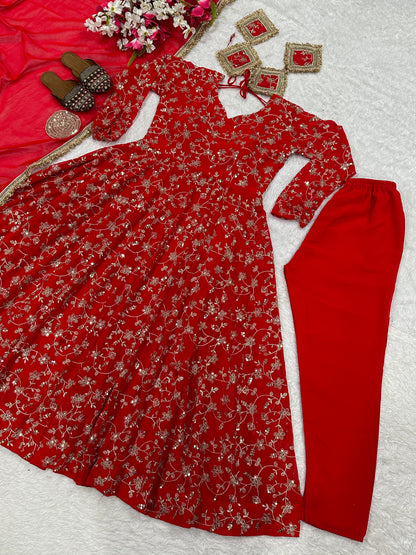 Fiza Anarkali Red