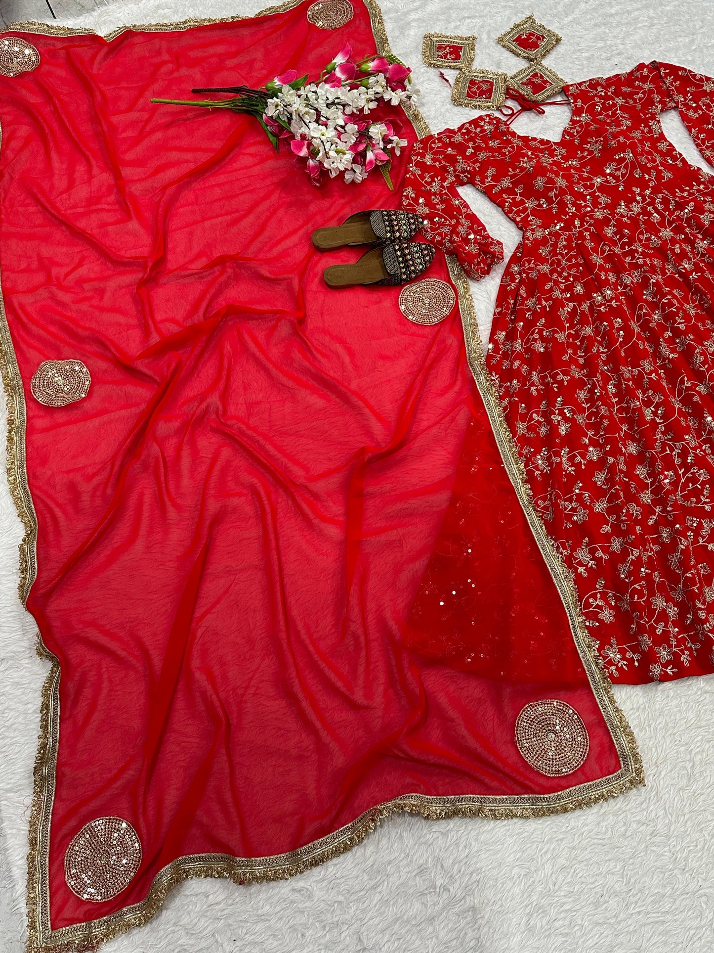 Fiza Anarkali Red