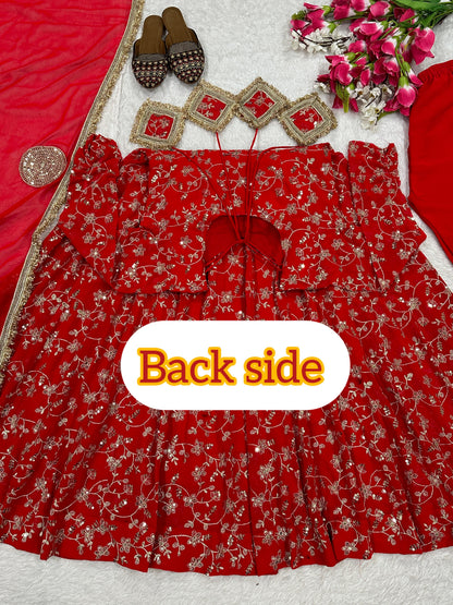 Fiza Anarkali Red