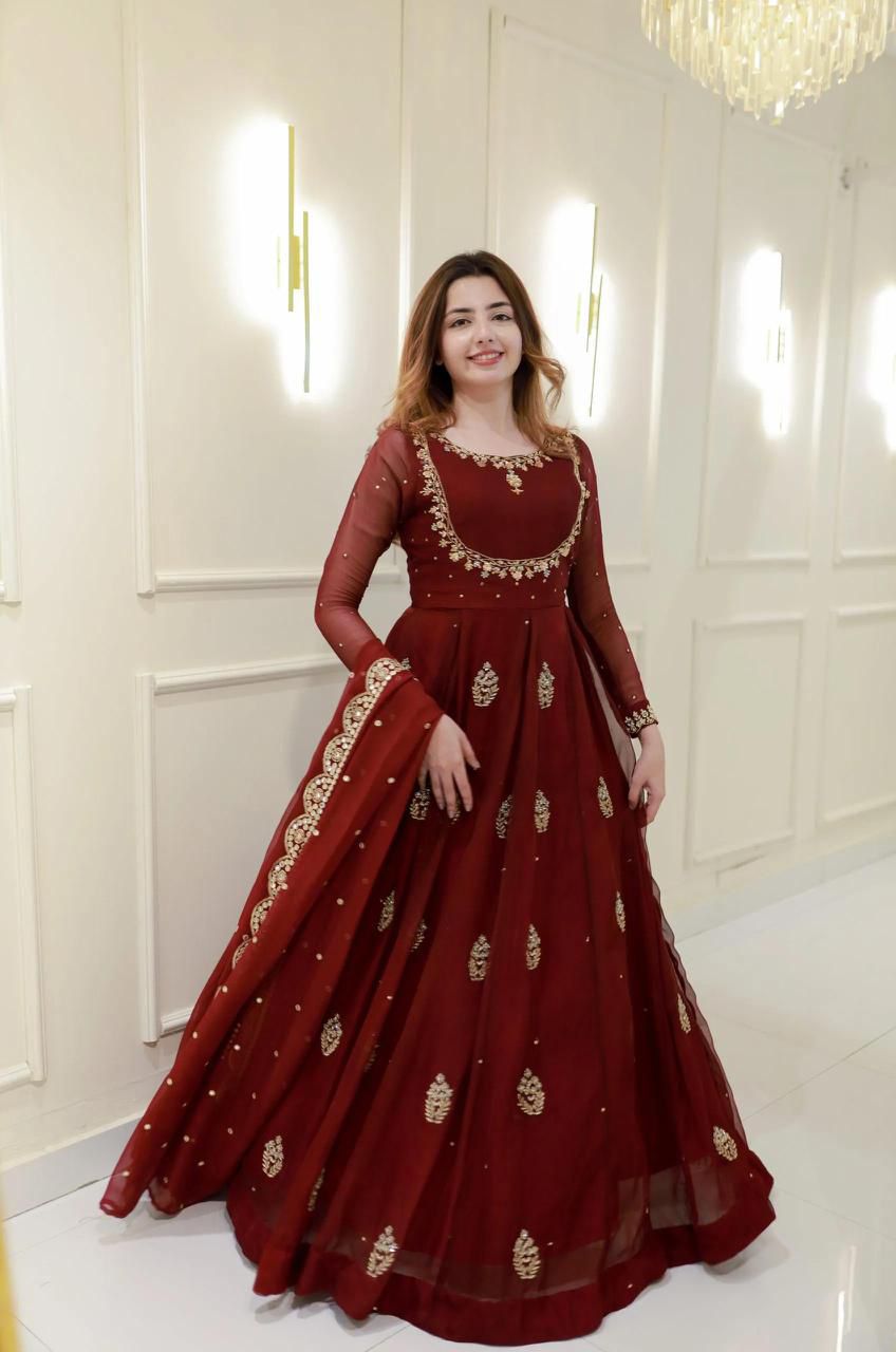 Regal Anarkali Maroon