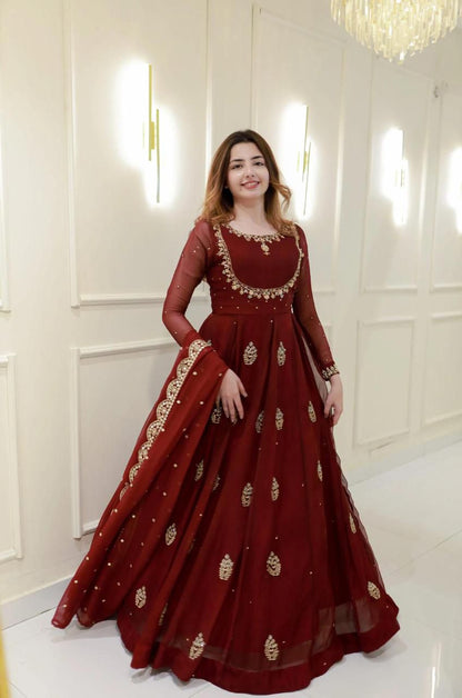 Regal Anarkali Maroon