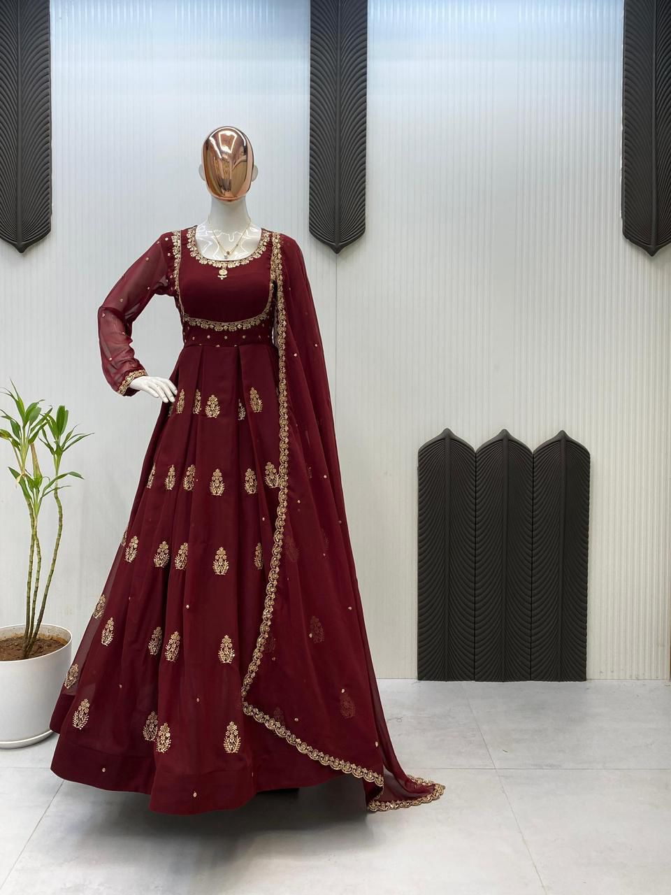 Regal Anarkali Maroon
