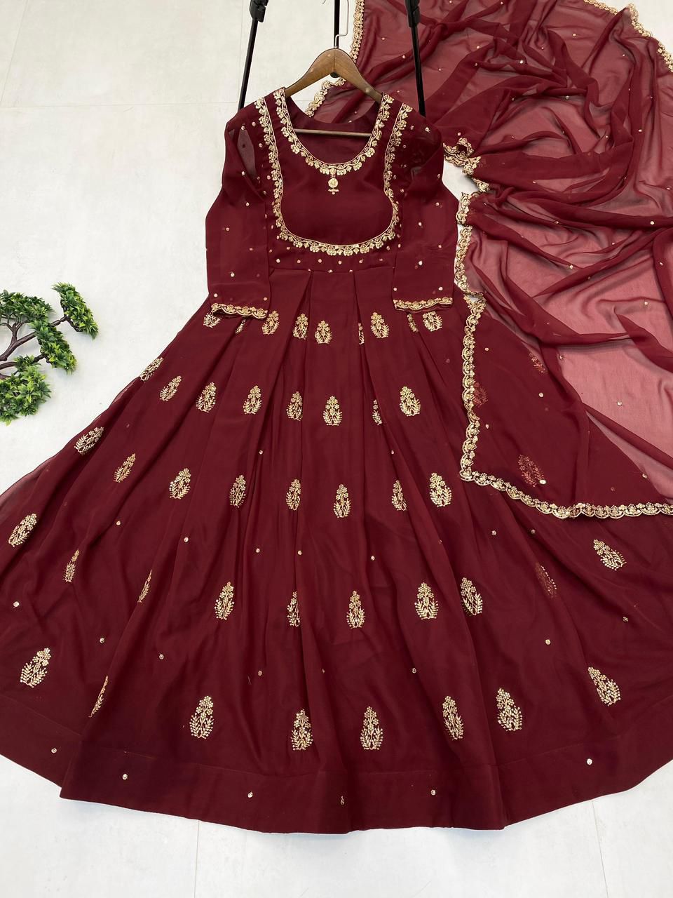 Regal Anarkali Maroon