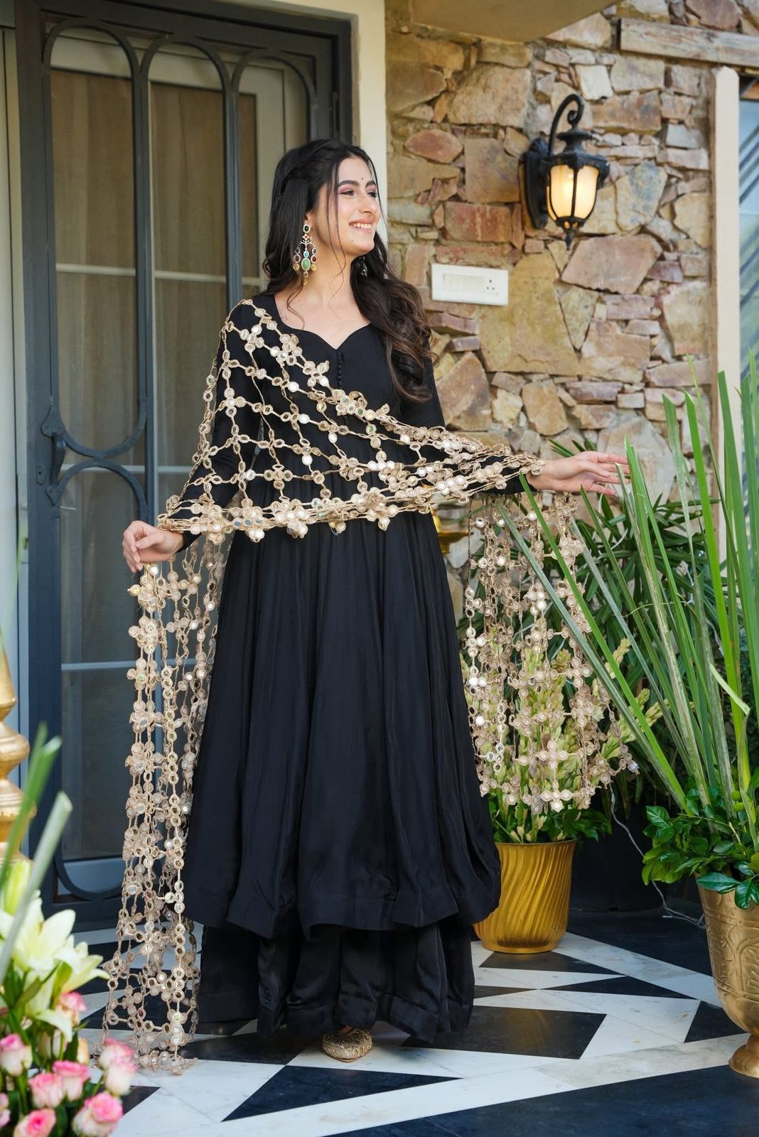 Aafiya Anarkali Black