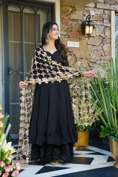 Aafiya Anarkali Black