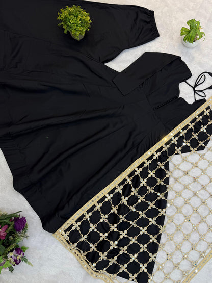 Aafiya Anarkali Black
