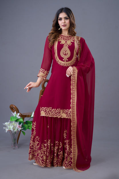 Sultana Sharara Maroon