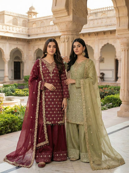 Shahi Sharara Purple