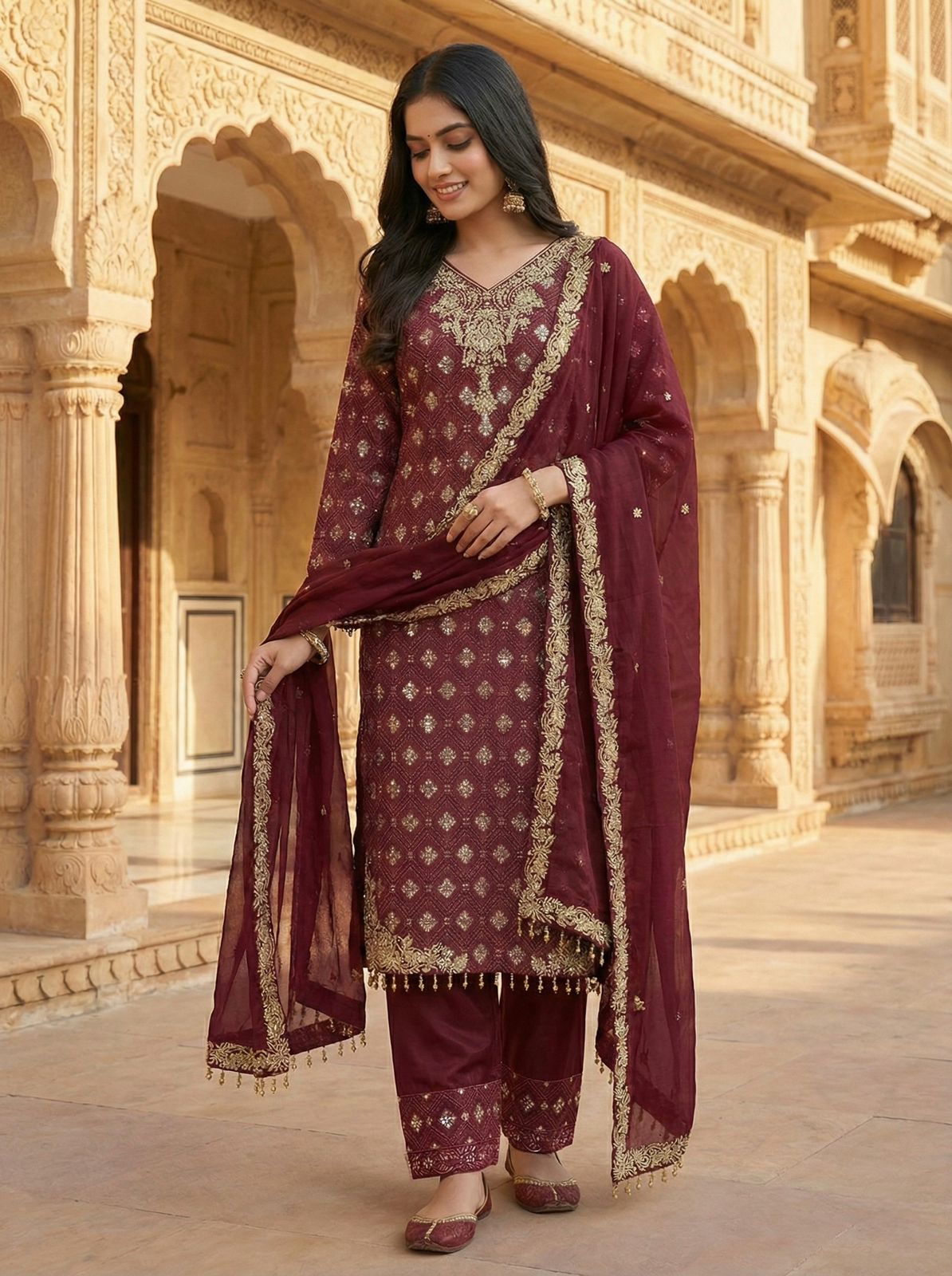 Shahi Sharara Purple