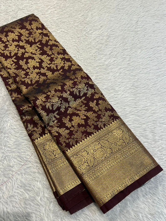 Brown Semi Kanchipuram 10