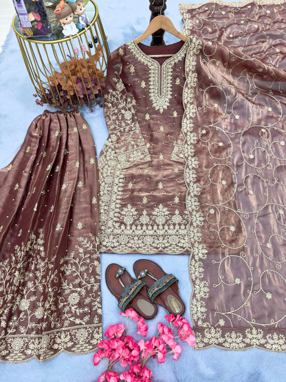 Roshni Sharara Rose Gold