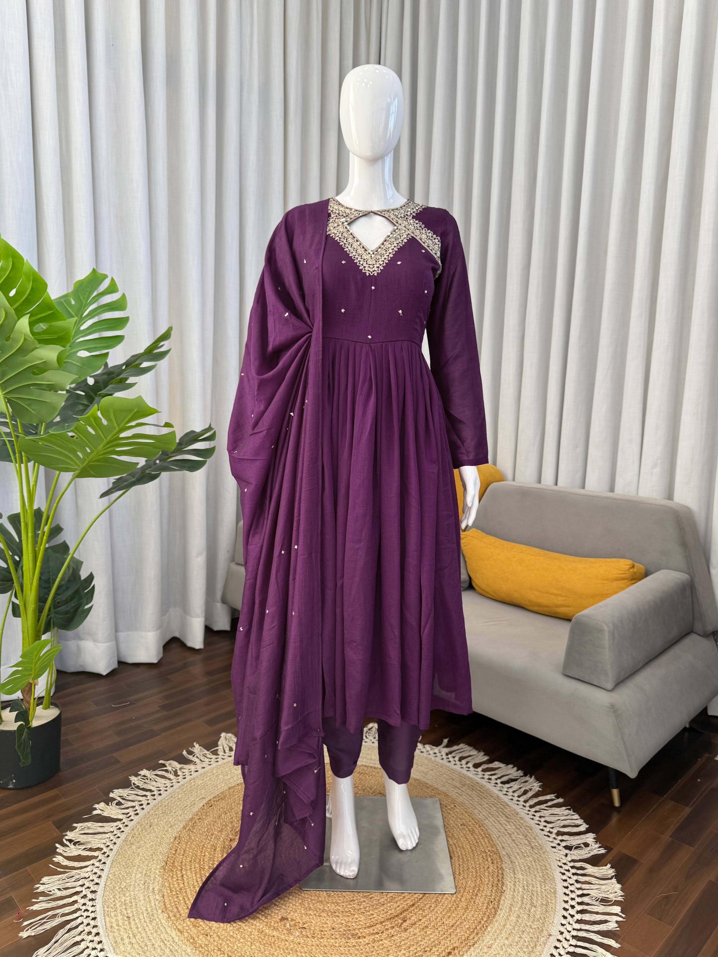 Malika Anarkali Purple