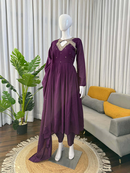 Malika Anarkali Purple