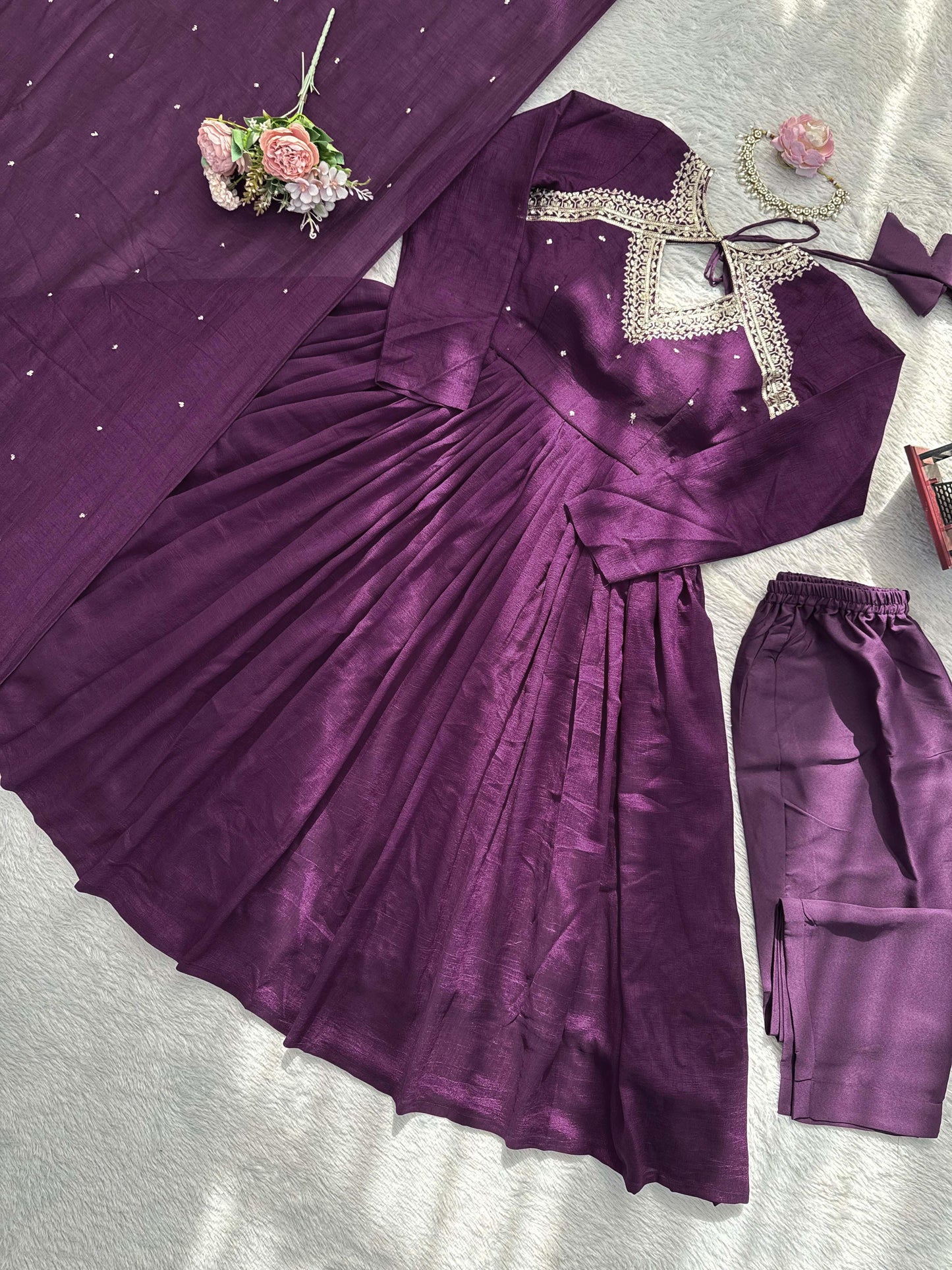 Malika Anarkali Purple
