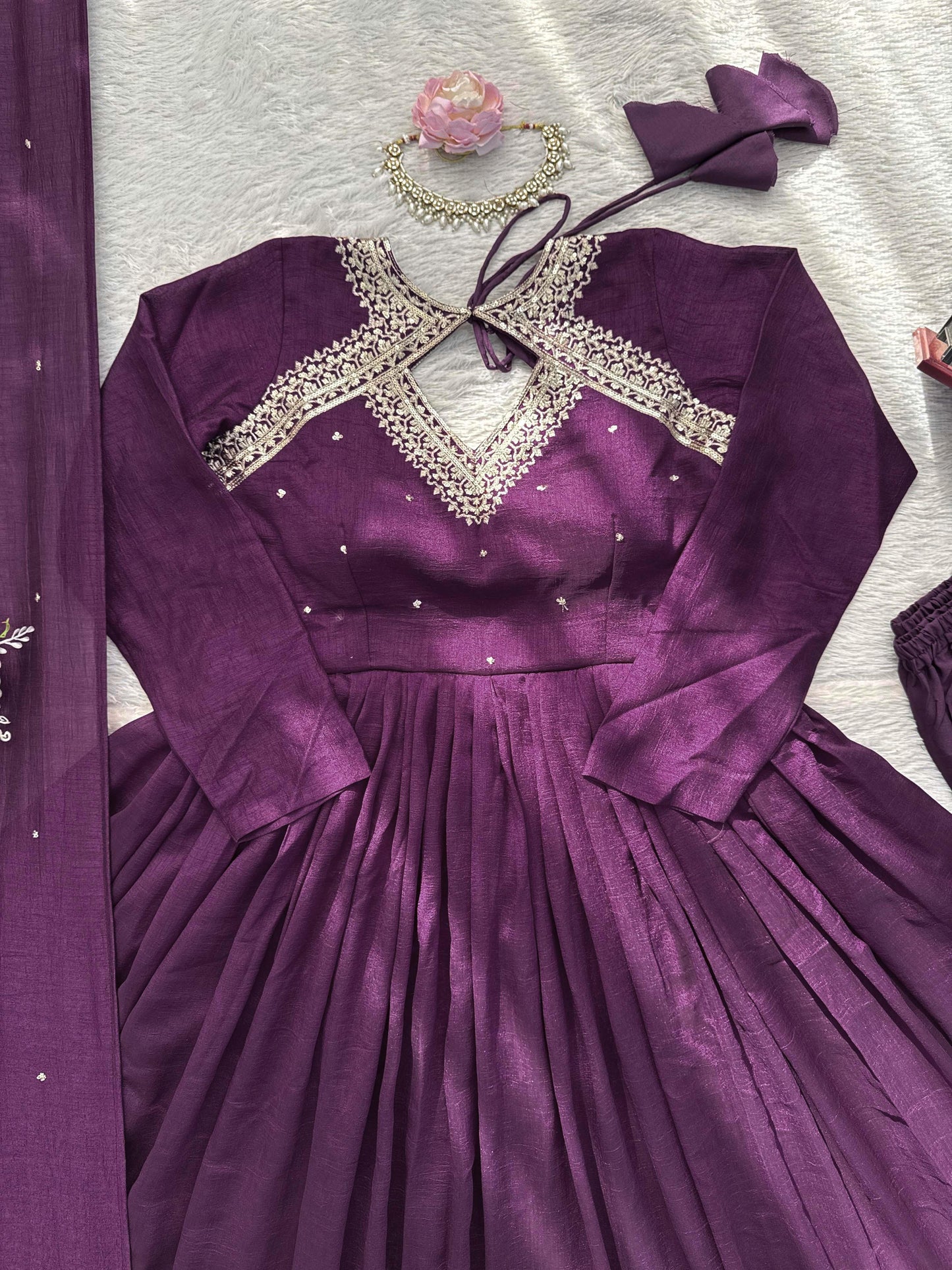 Malika Anarkali Purple