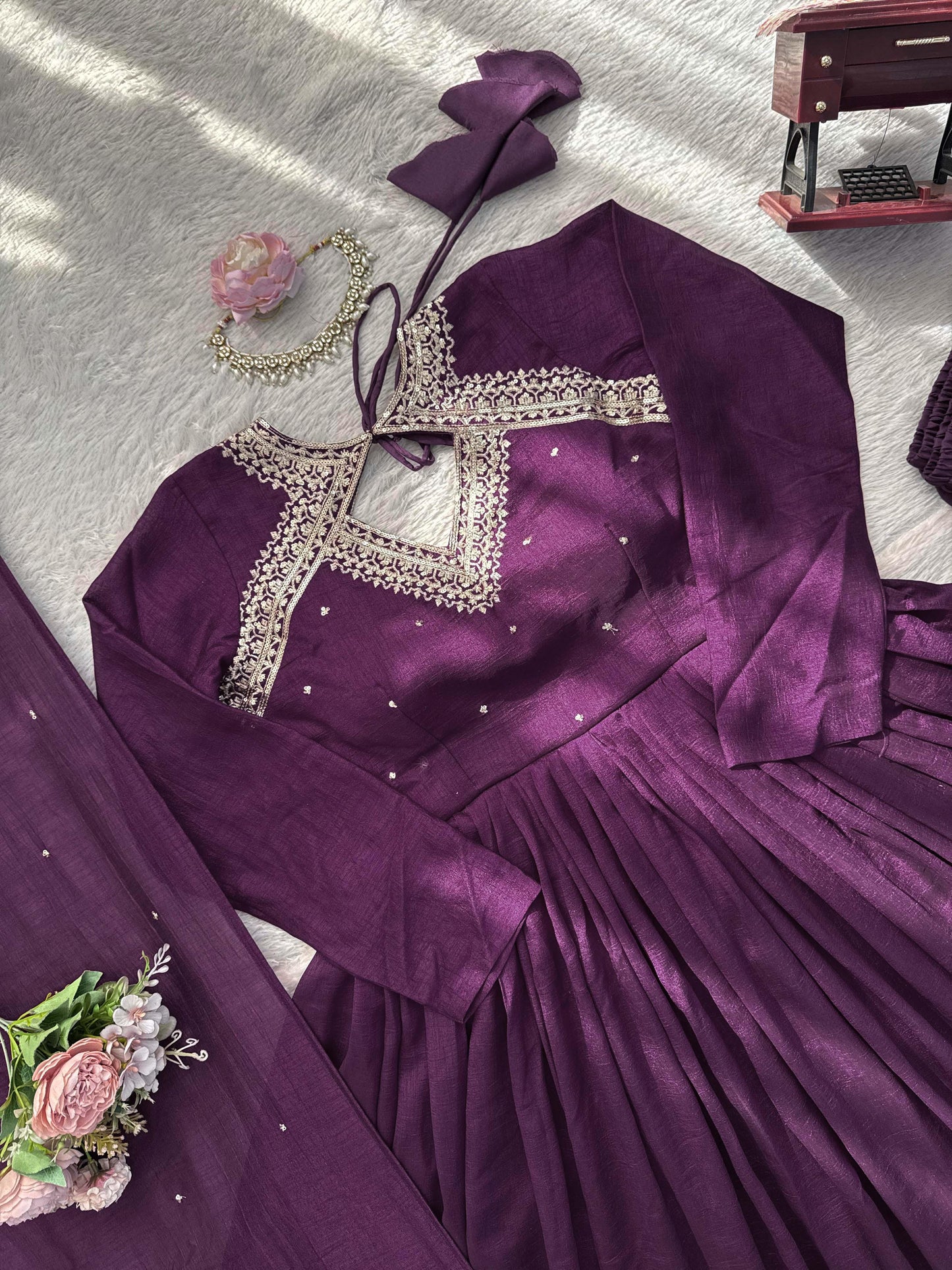 Malika Anarkali Purple