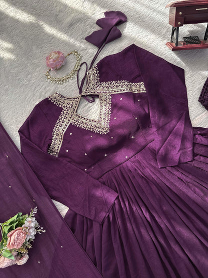 Malika Anarkali Purple