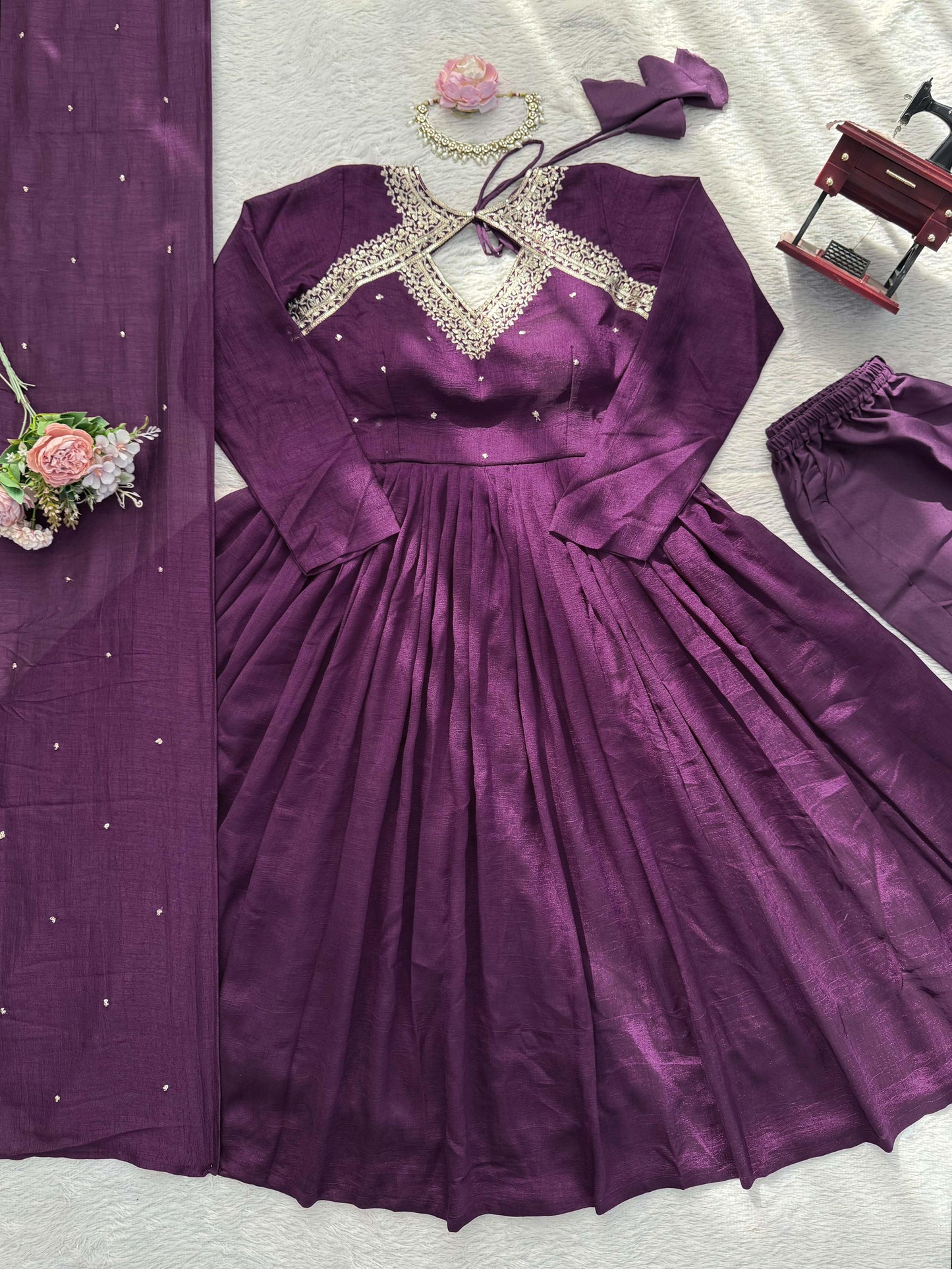 Malika Anarkali Purple