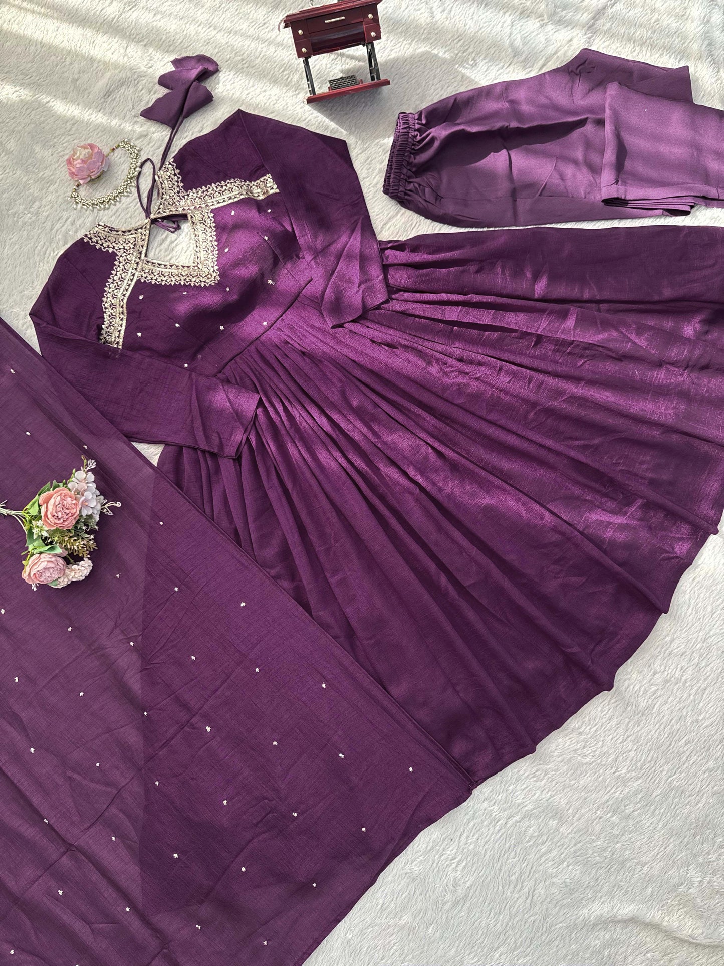 Malika Anarkali Purple