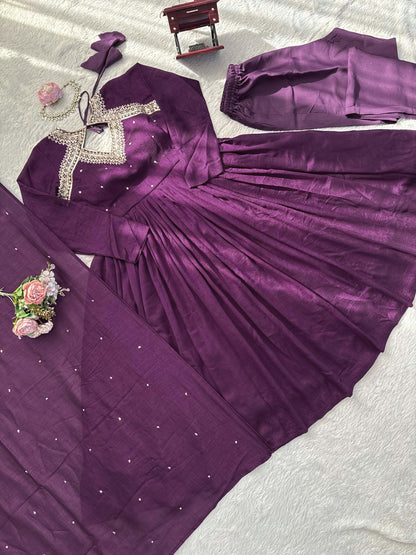 Malika Anarkali Purple