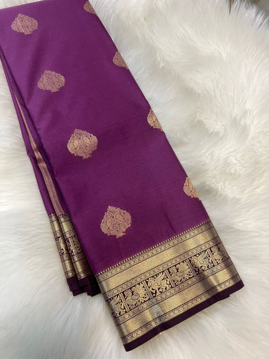 Purple Semi Kanchipuram 15