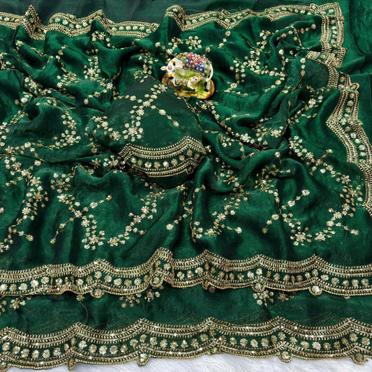 Kaveri Party Saree Green