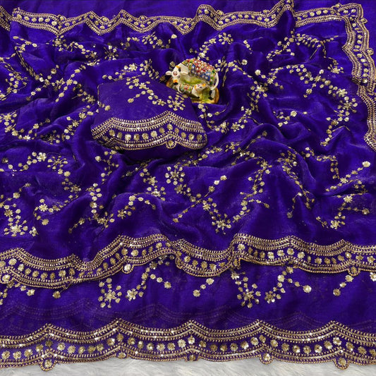 Kaveri Party Saree Violet