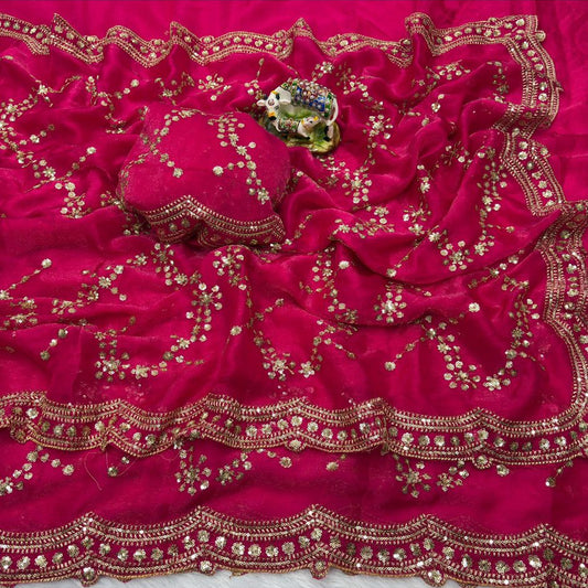 Kaveri Party Saree Pink