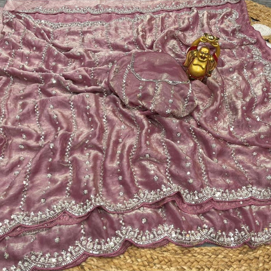 Vennila Party Saree Rose