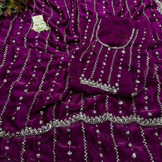 Vennila Party Saree Purple