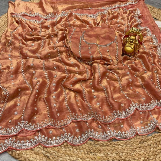 Vennila Party Saree Peach