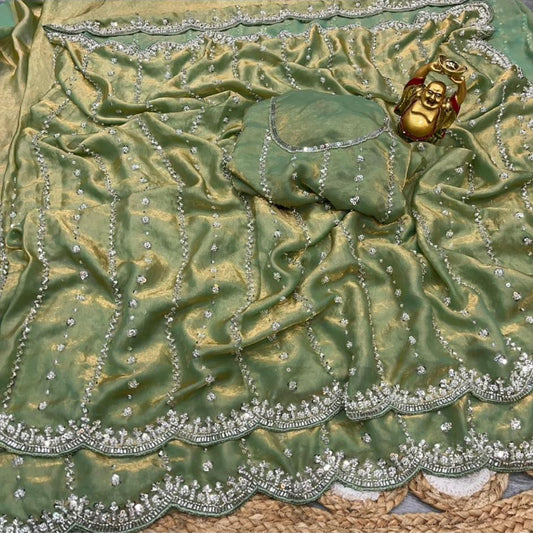 Vennila Party Saree Green