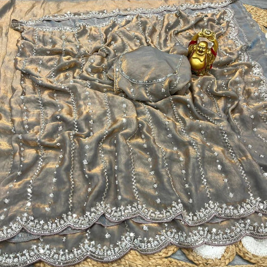 Vennila Party Saree Grey