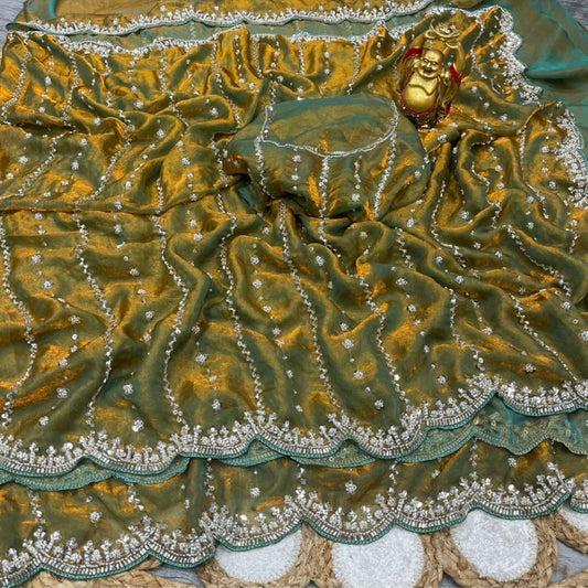 Vennila Party Saree Green