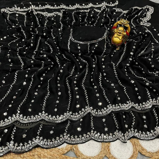 Vennila Party Saree Black