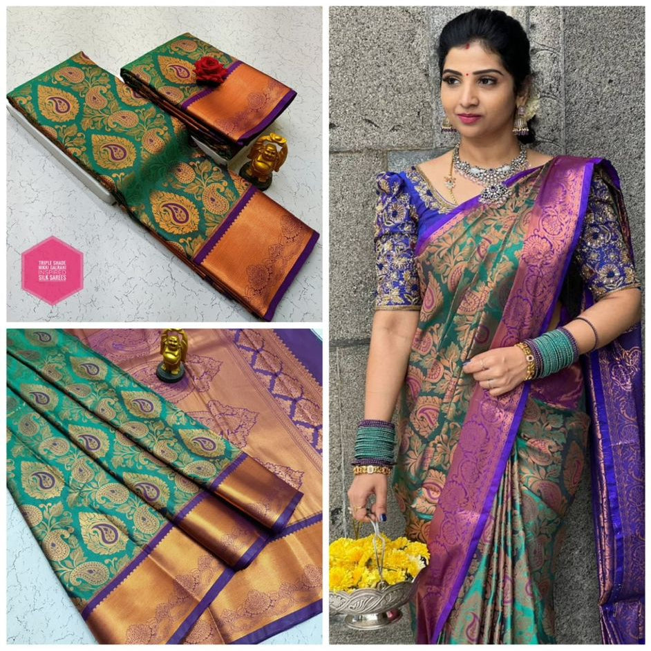 Silk Saree Dark Green 43