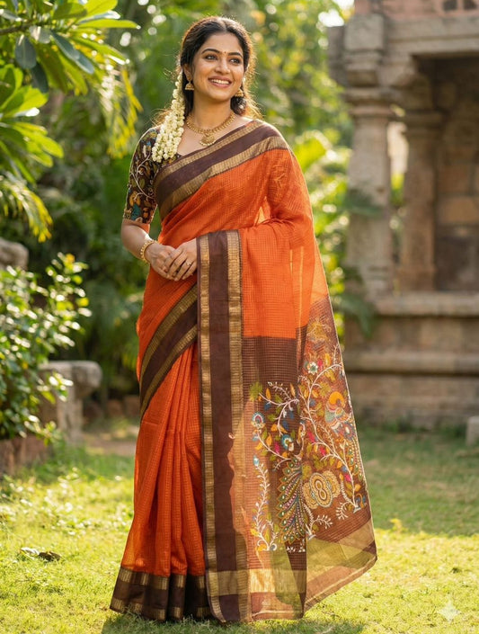 Avatar Silk Saree Orange 45