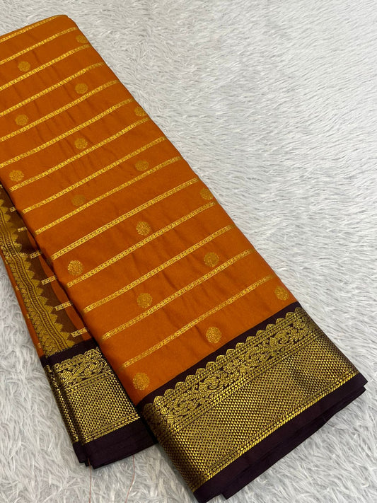 Orange Semi Kanchipuram 03