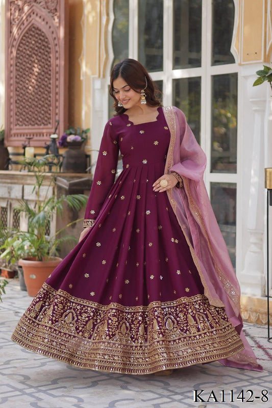 Shanika Anarkali Purple