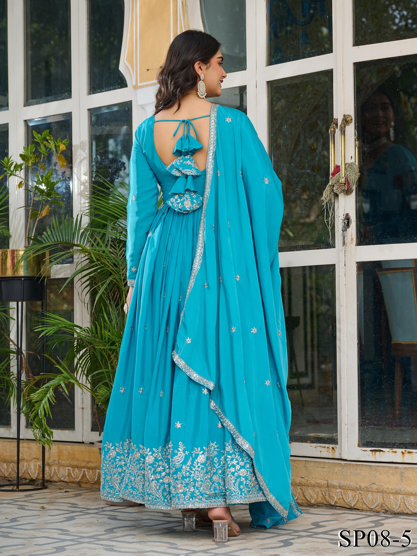 Vira Anarkali Skyblue