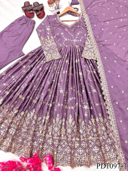 Lina Anarkali Purple