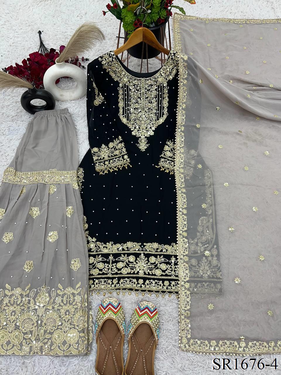 Azaan Gharara/Sharara Black