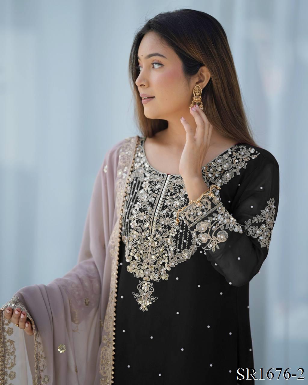 Azaan Gharara/Sharara Black