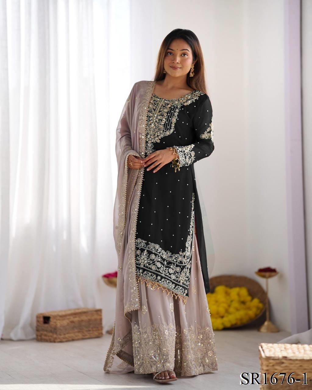 Azaan Gharara/Sharara Black