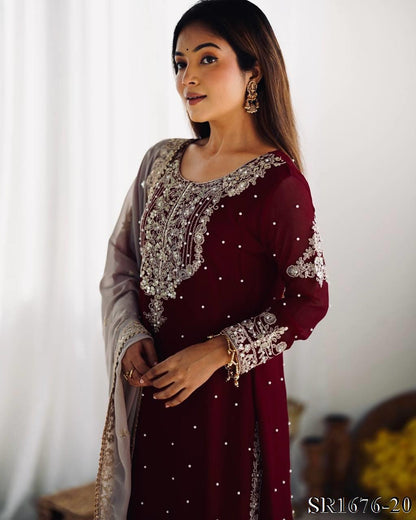 Azaan Gharara/Sharara Maroon